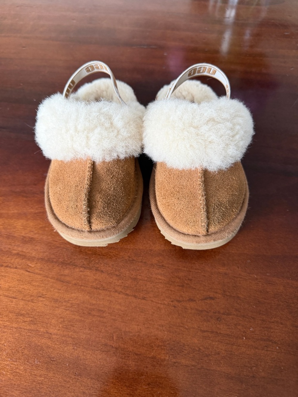 UGG Kids Chestnut & Cream Shearling Slipper Clogs